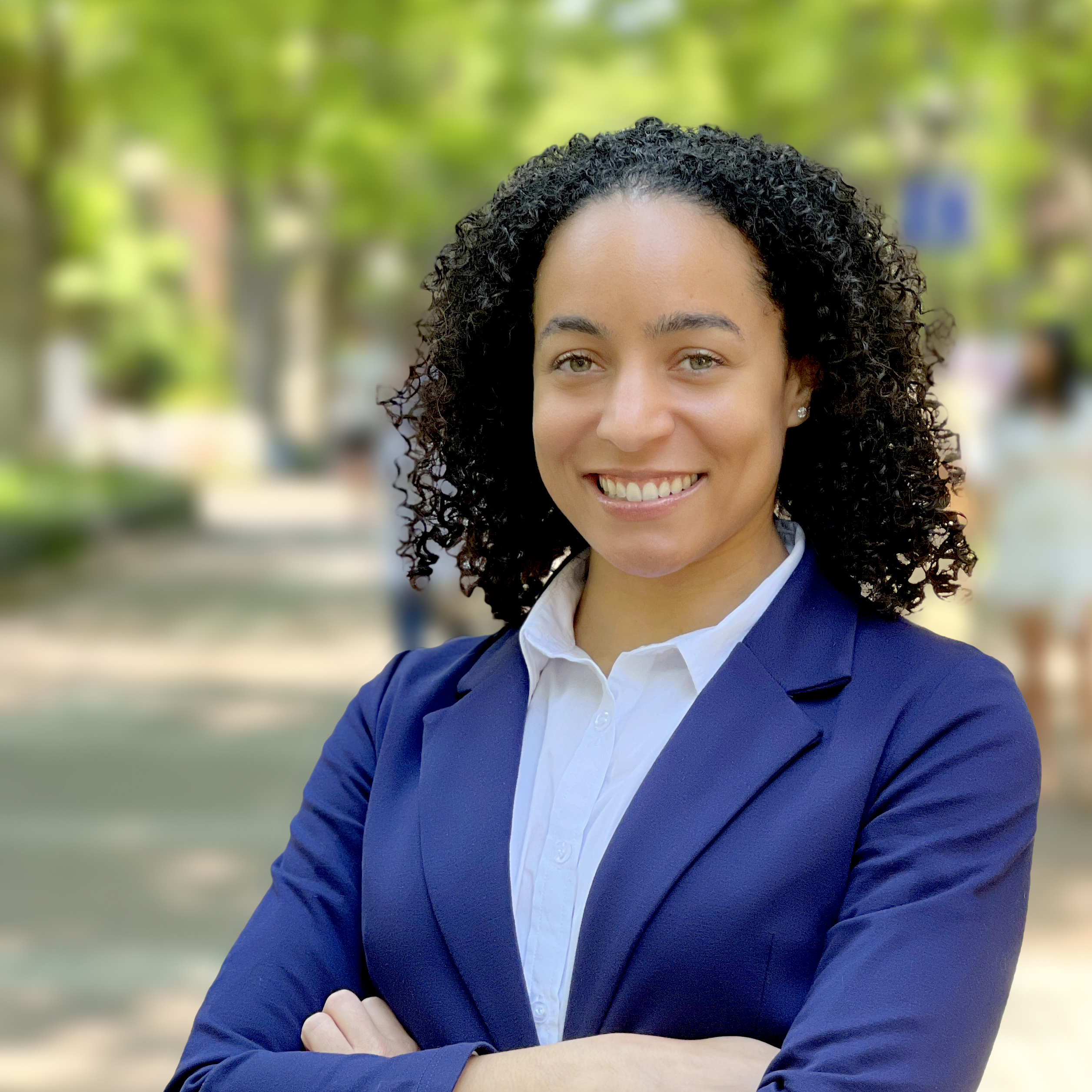 Jasmine Greene outdoors on Locust Walk