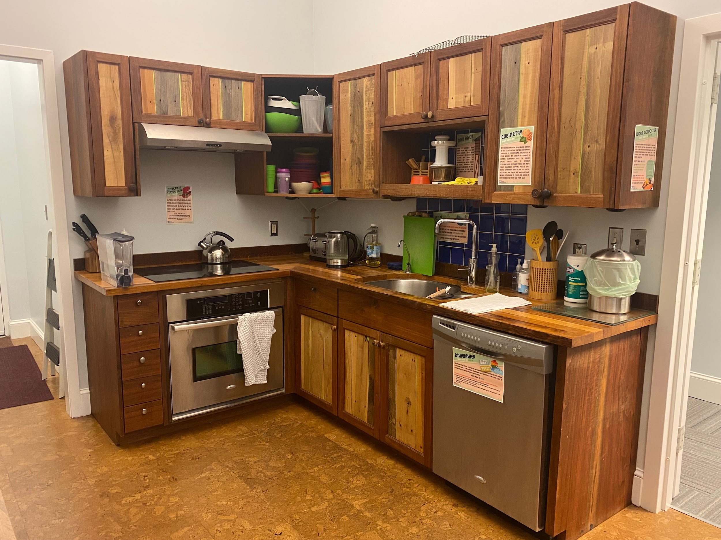 PWC Kitchen counters, cabinets, stove, and dishwasher